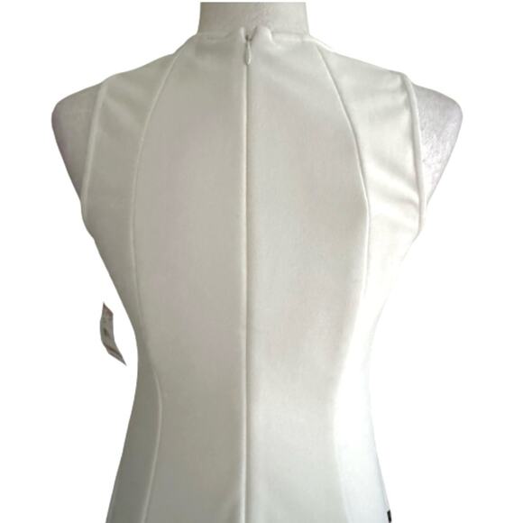 Anne Klein Petite Dress Ivory Black Floral Print Bottom Sleeveless Dress Size 2P - Picture 6 of 12